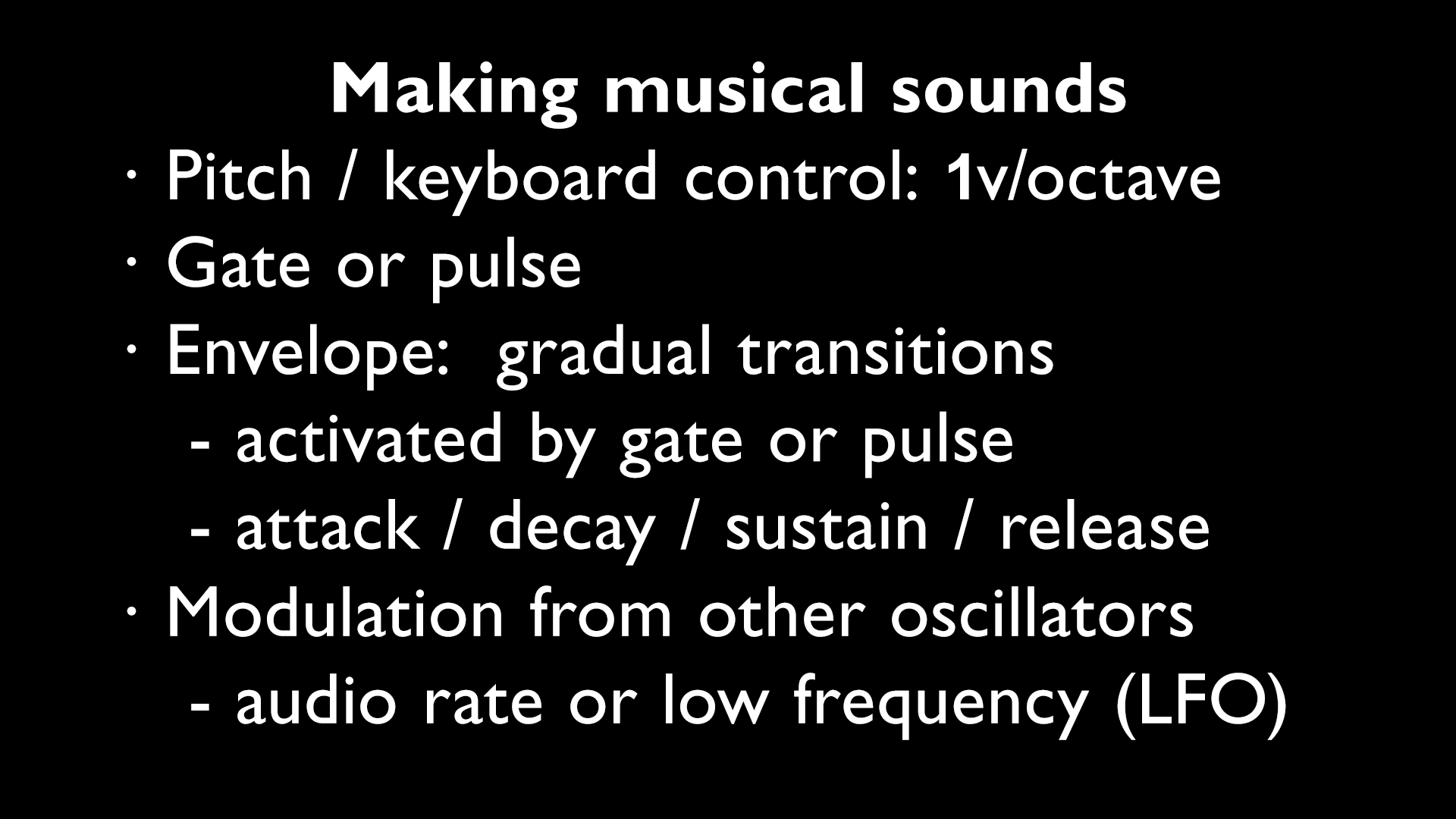 Intro to Modular Synthesis